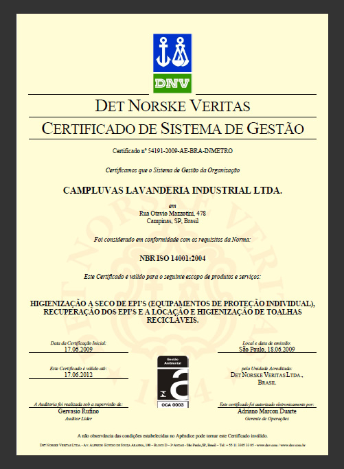 Certificado ISO 14001